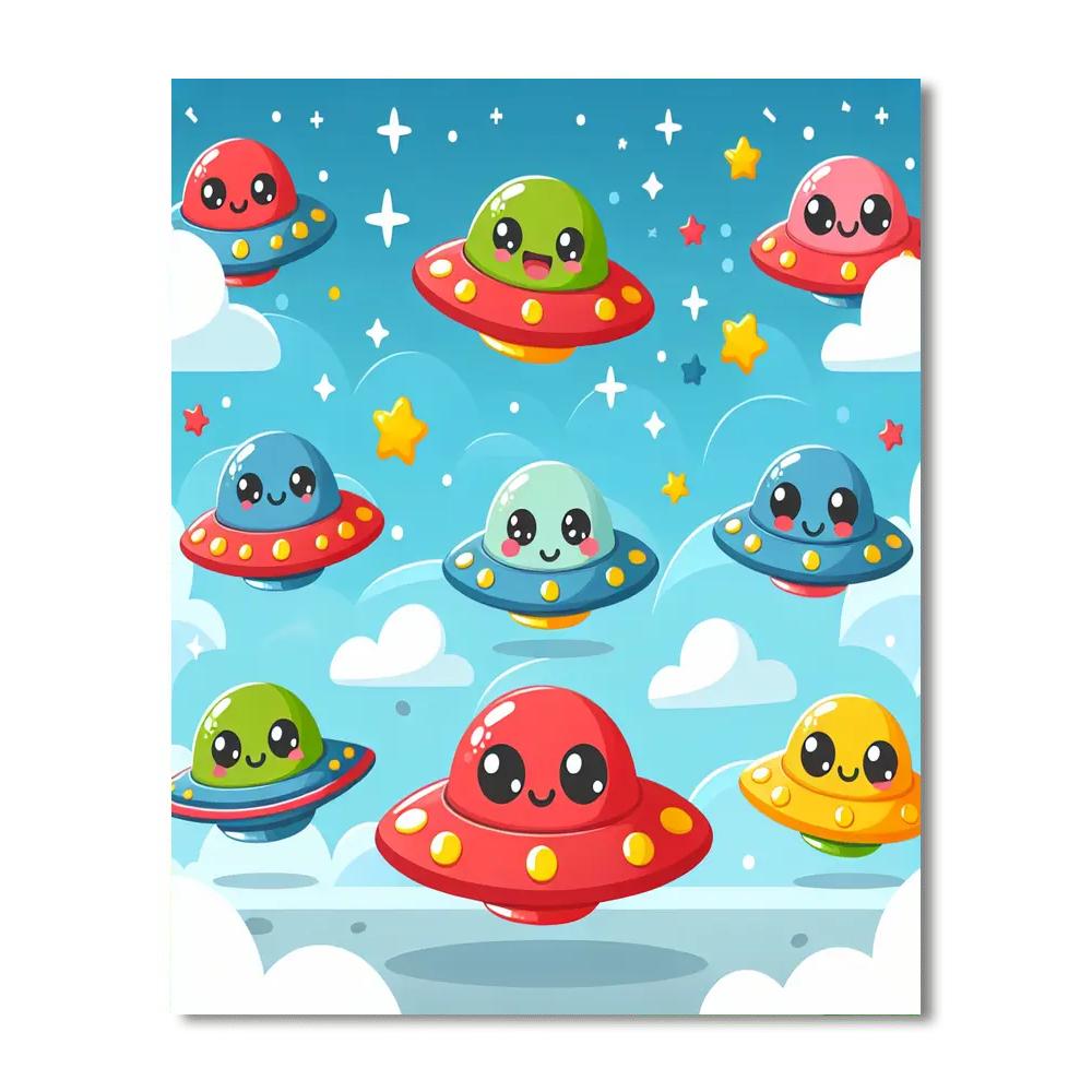 Silly Saucers Number Painting