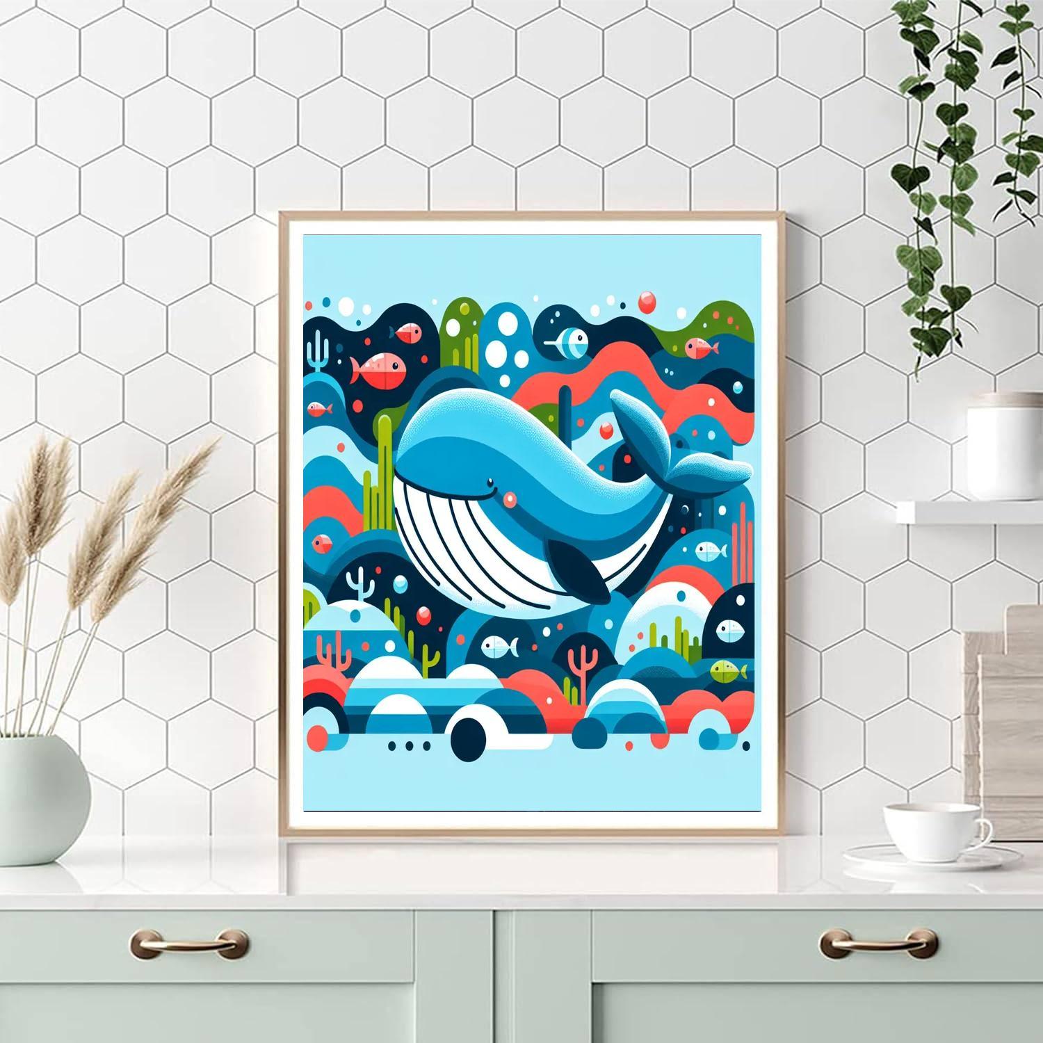 Whimsical Whale Journey Paint By Numbers Art