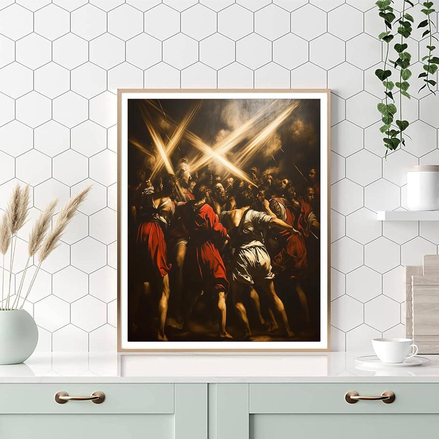 Caravaggio Inspired Eclipsing Duality  Paint By Color