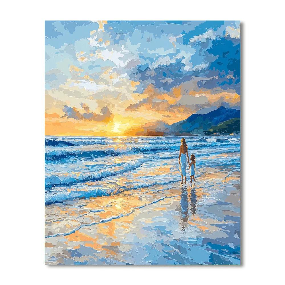 Seaside Stroll With Mom Painting Number Kit