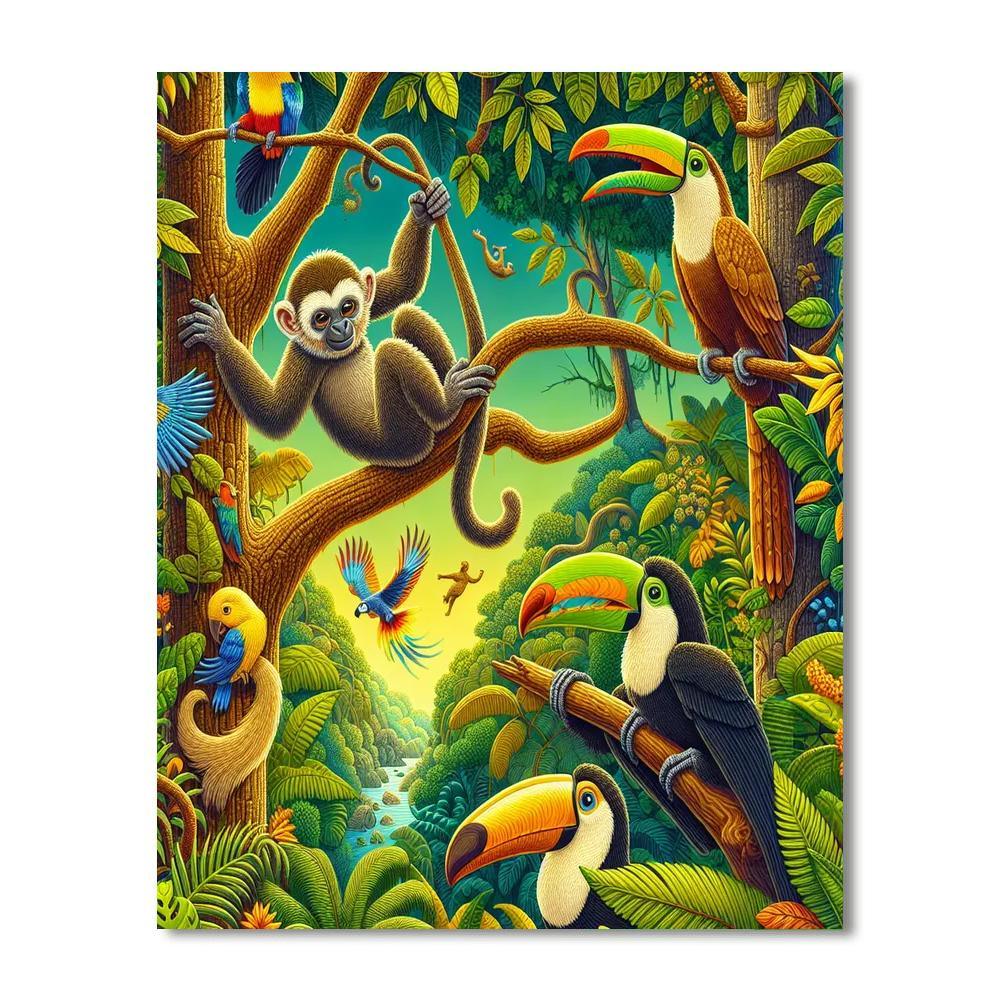 Playful Jungle Explorers Painting By Numbers Kit