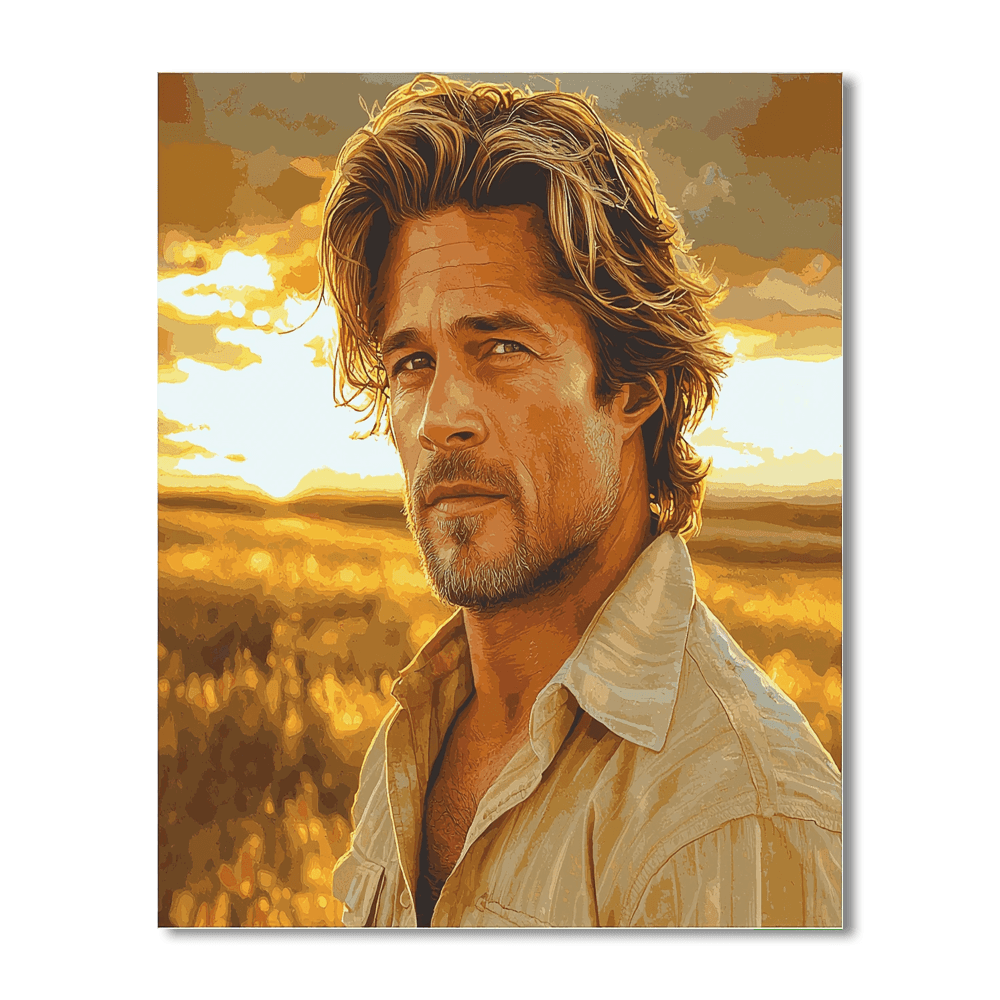 Brad Pitt: Timeless Traveler Of Cinematic Tapestry Painting Number Kit