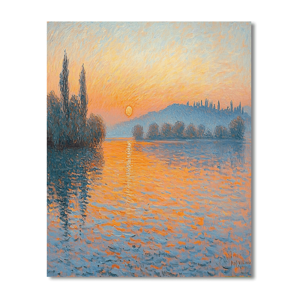 Monet Inspired Serene Sunrise  Paint By Numbers