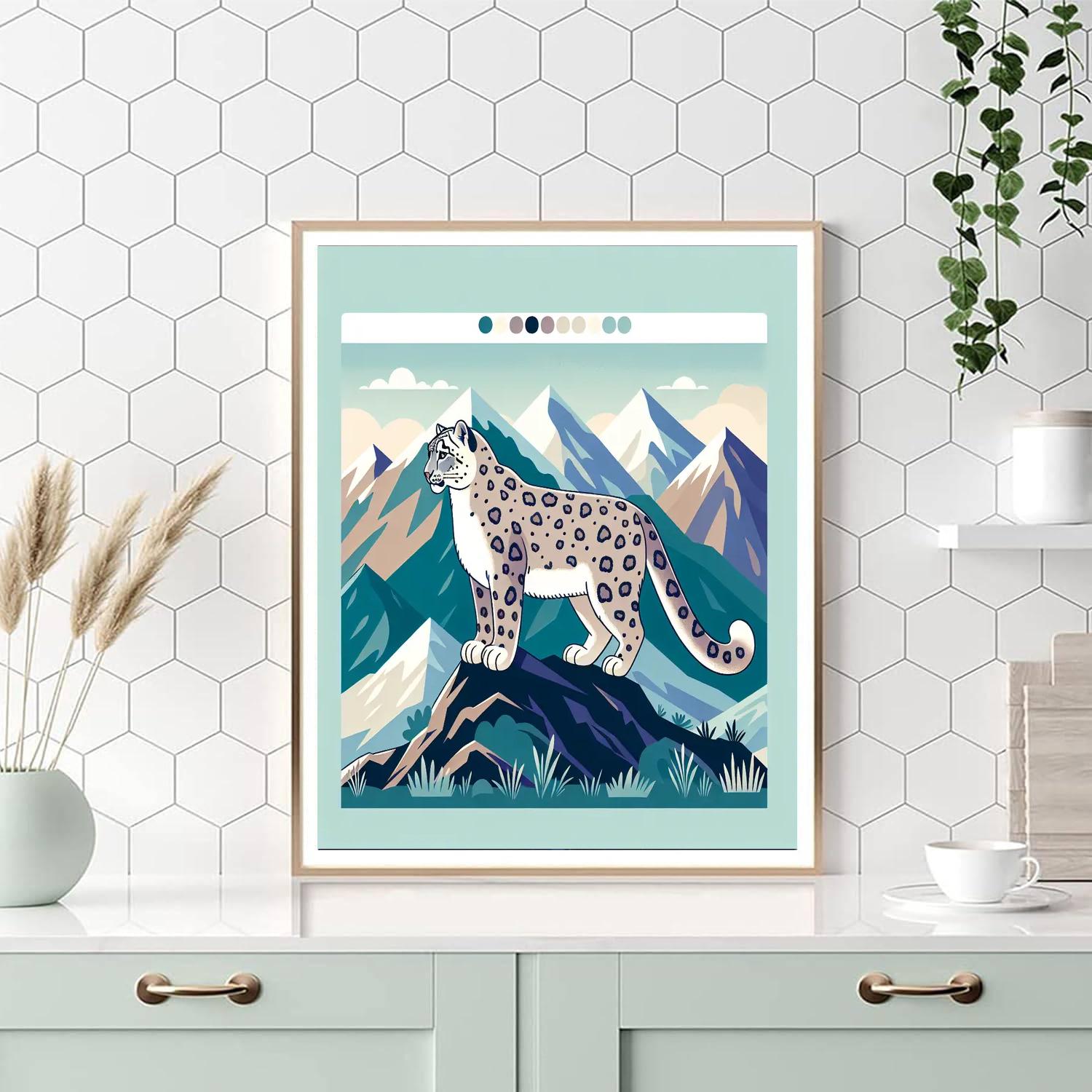 Mystic Mountains With Snow Leopard Paint By Numbers Kits