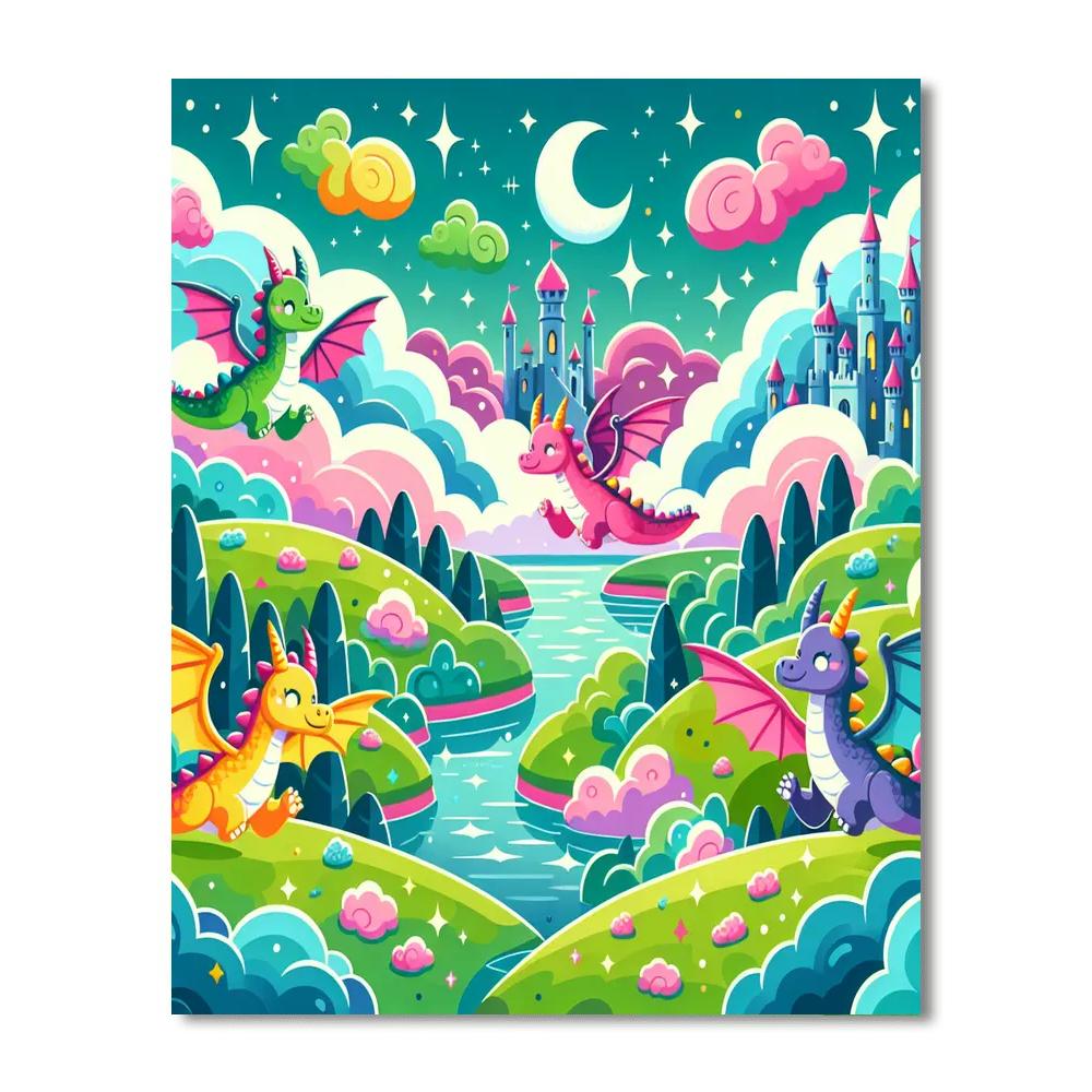 Fantasy Adventure With Dragons DIY Paint By Numbers