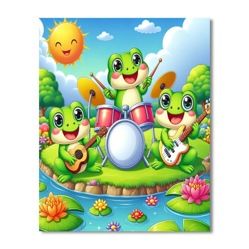 Friendly Frog Chorus Paint By Number