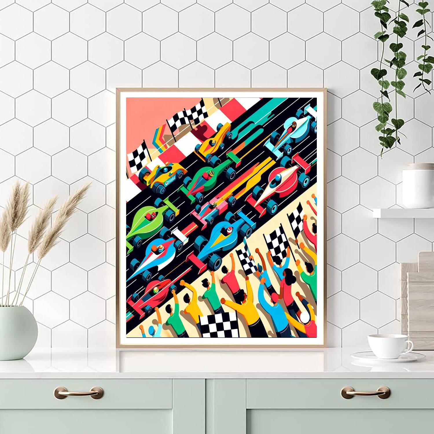 Racing Car Adventure Paint By Color