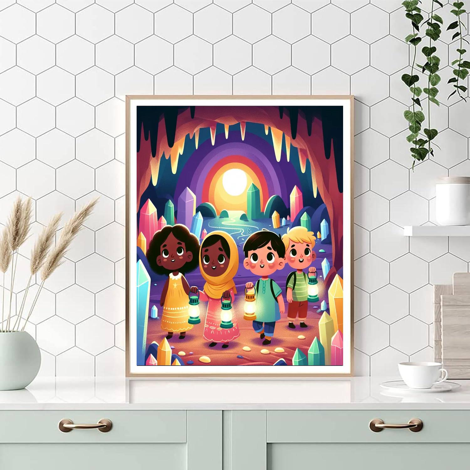 Glittering Gem Grotto Numbered Painting Kits