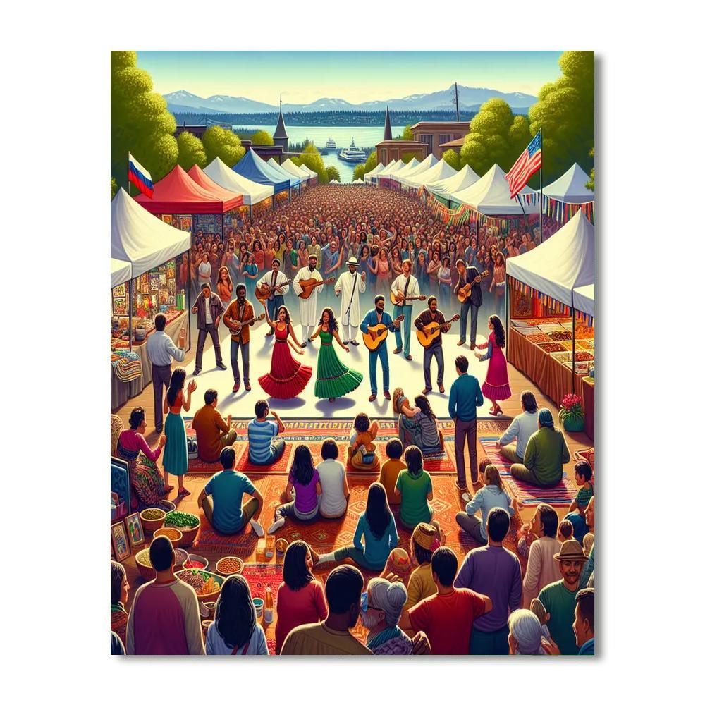 Folk Life Festival - Seattle, Usa Painting By Numbers Kit