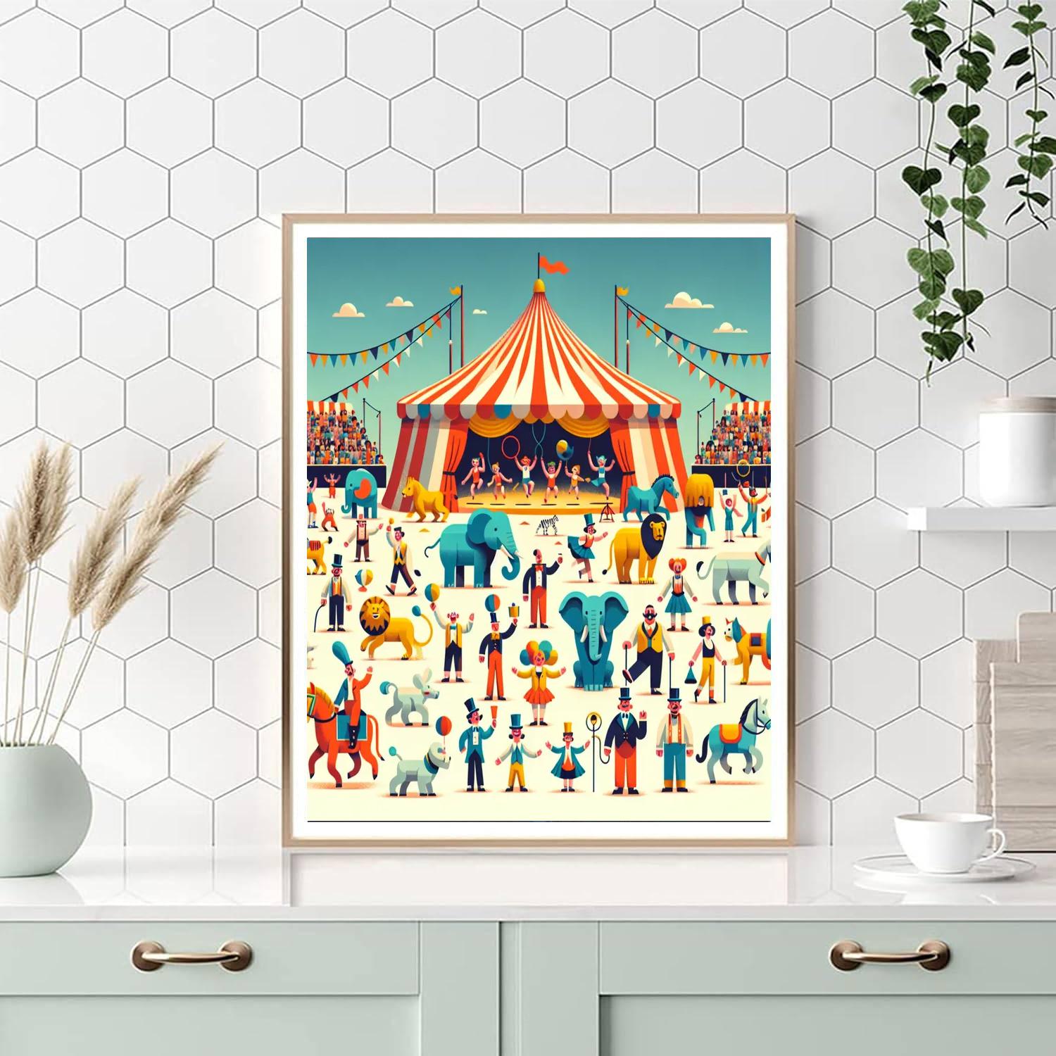 Cheerful Circus Day Paint By Numbers Art