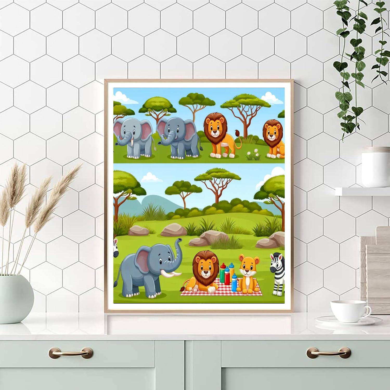 Safari Animals Picnic Paint By Number