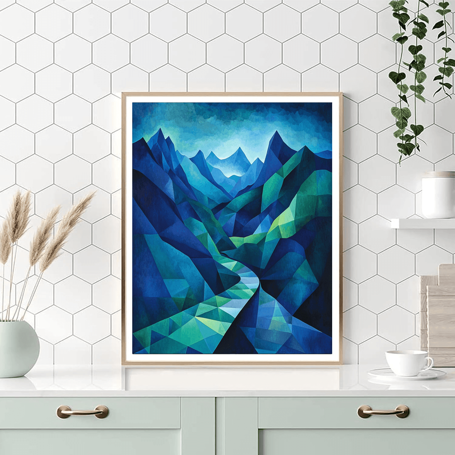 Wassily Kandinsky Inspired Abstract Mountain Vista  Paint By Number