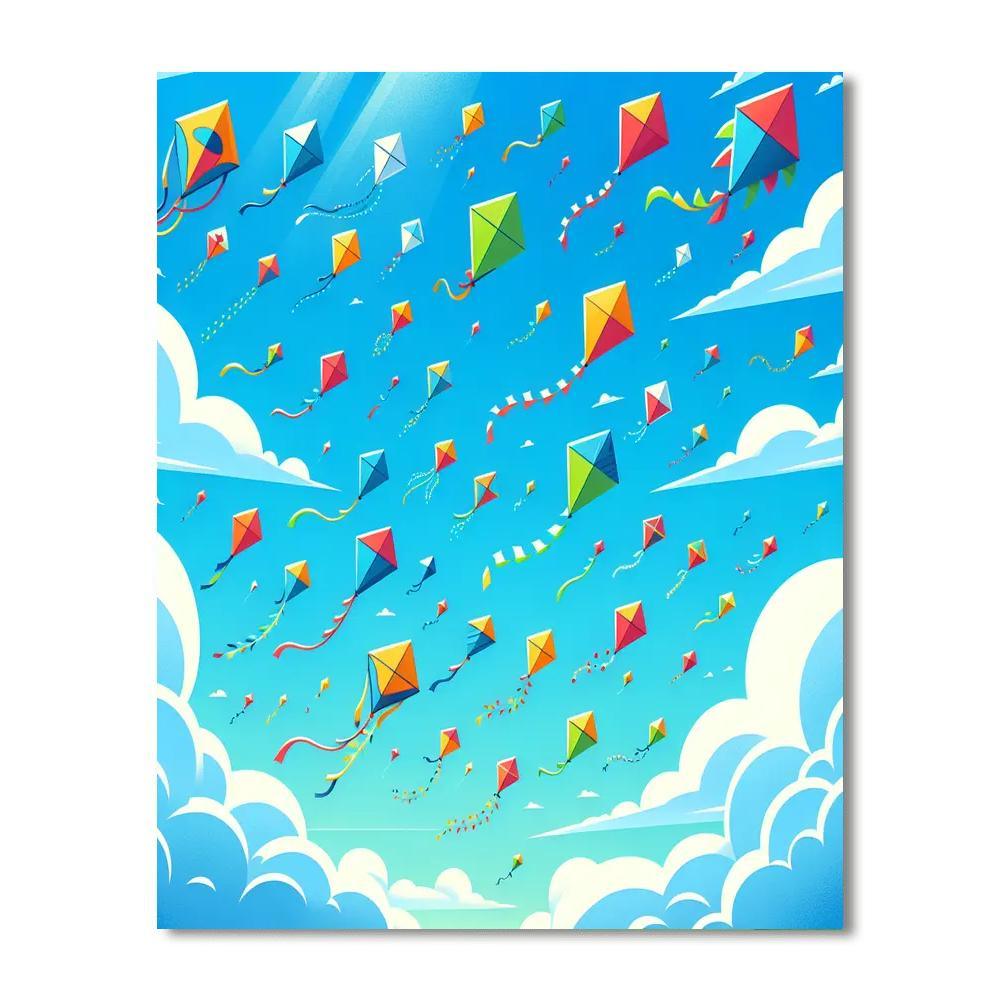 Colorful Kites Painting Number Kit