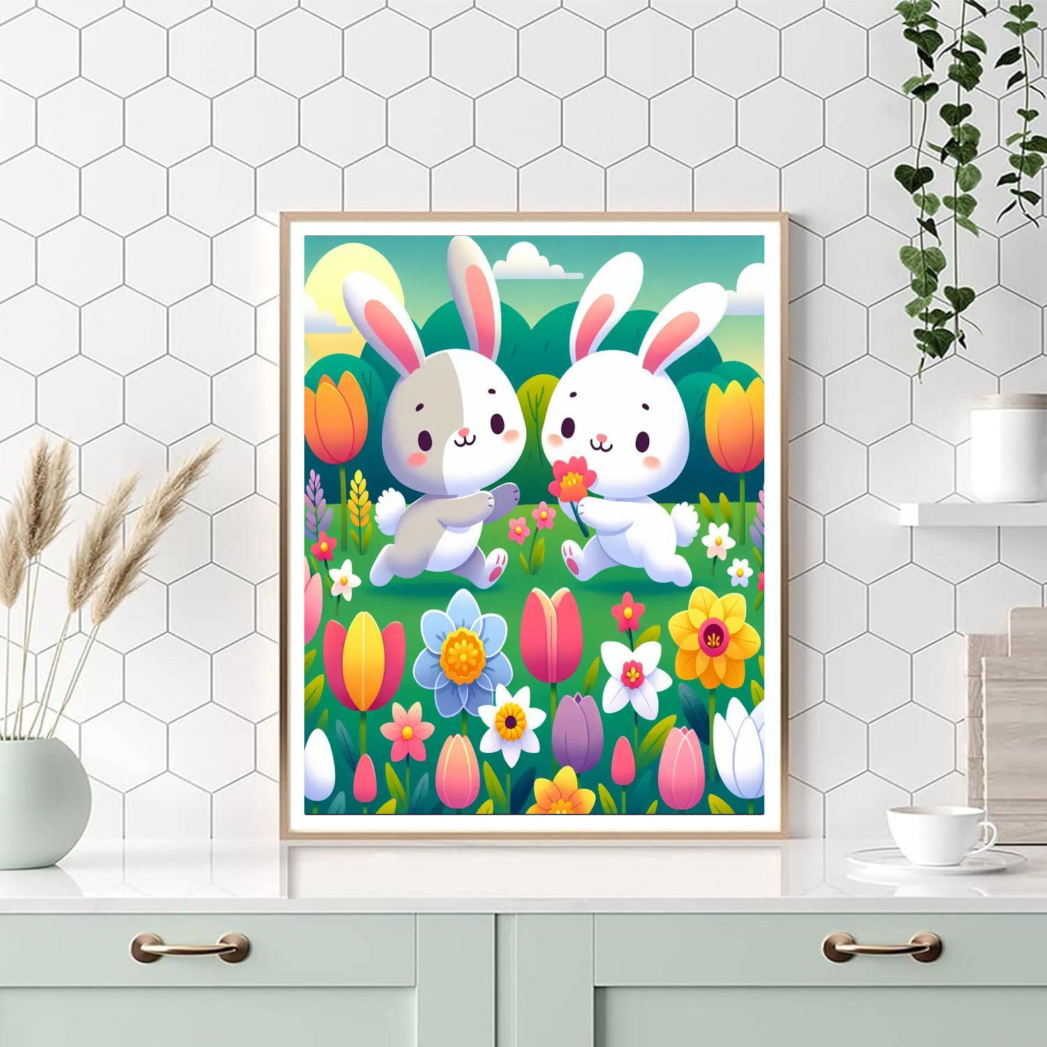Blossoming Spring Bunny Paint By Color
