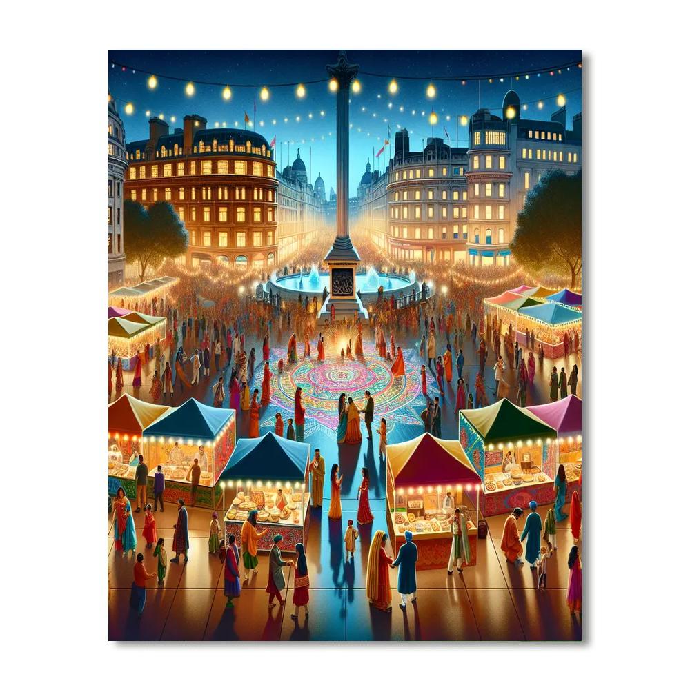 Diwali Lights Festival - London Paint By Numbers Art