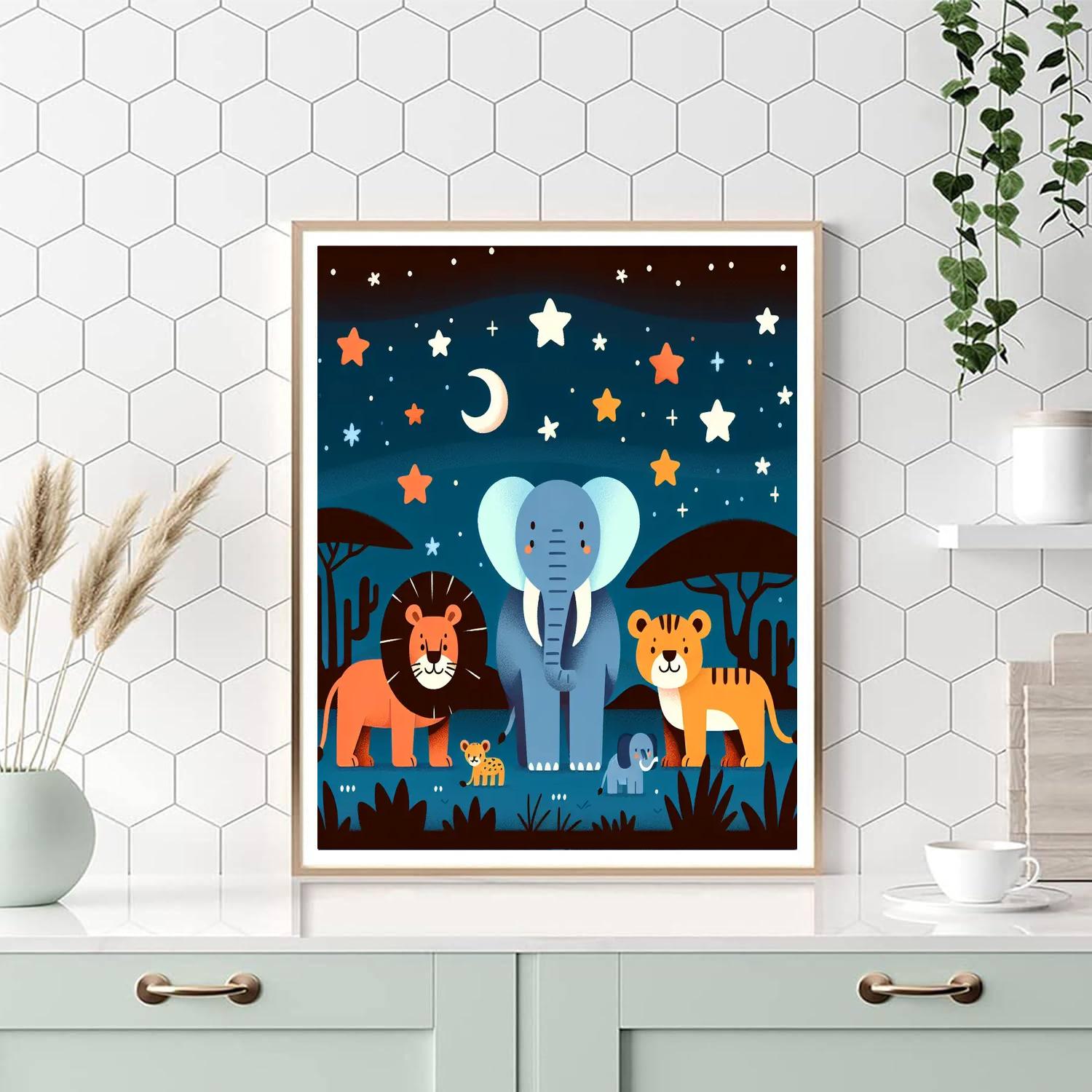 Starlit Safari Night Numbered Painting Kits