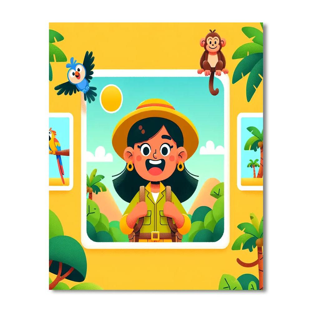 Jovial Jungle Explorer Painting Number Kit