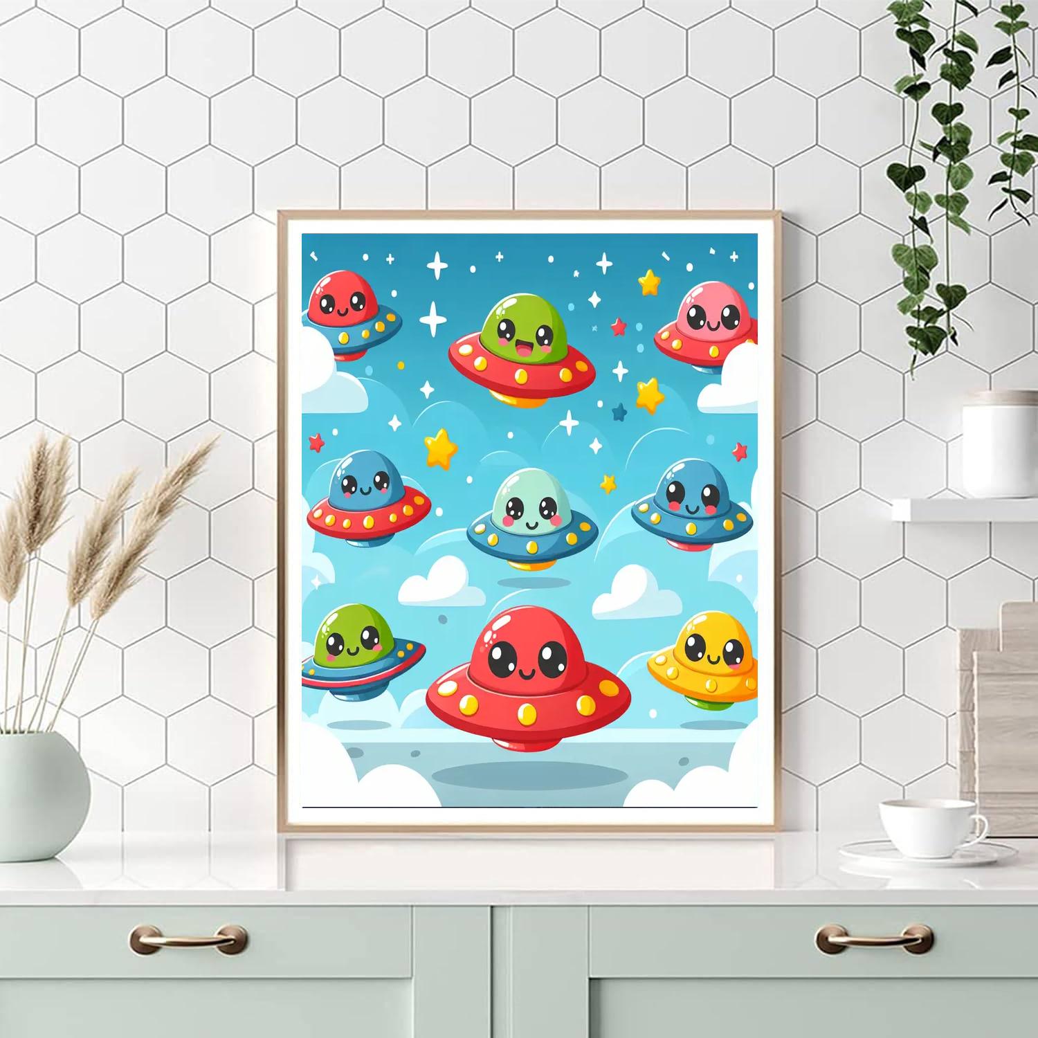 Silly Saucers Number Painting