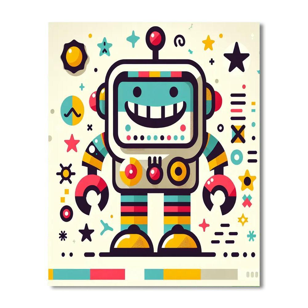 Spunky Little Robot Paint By Number