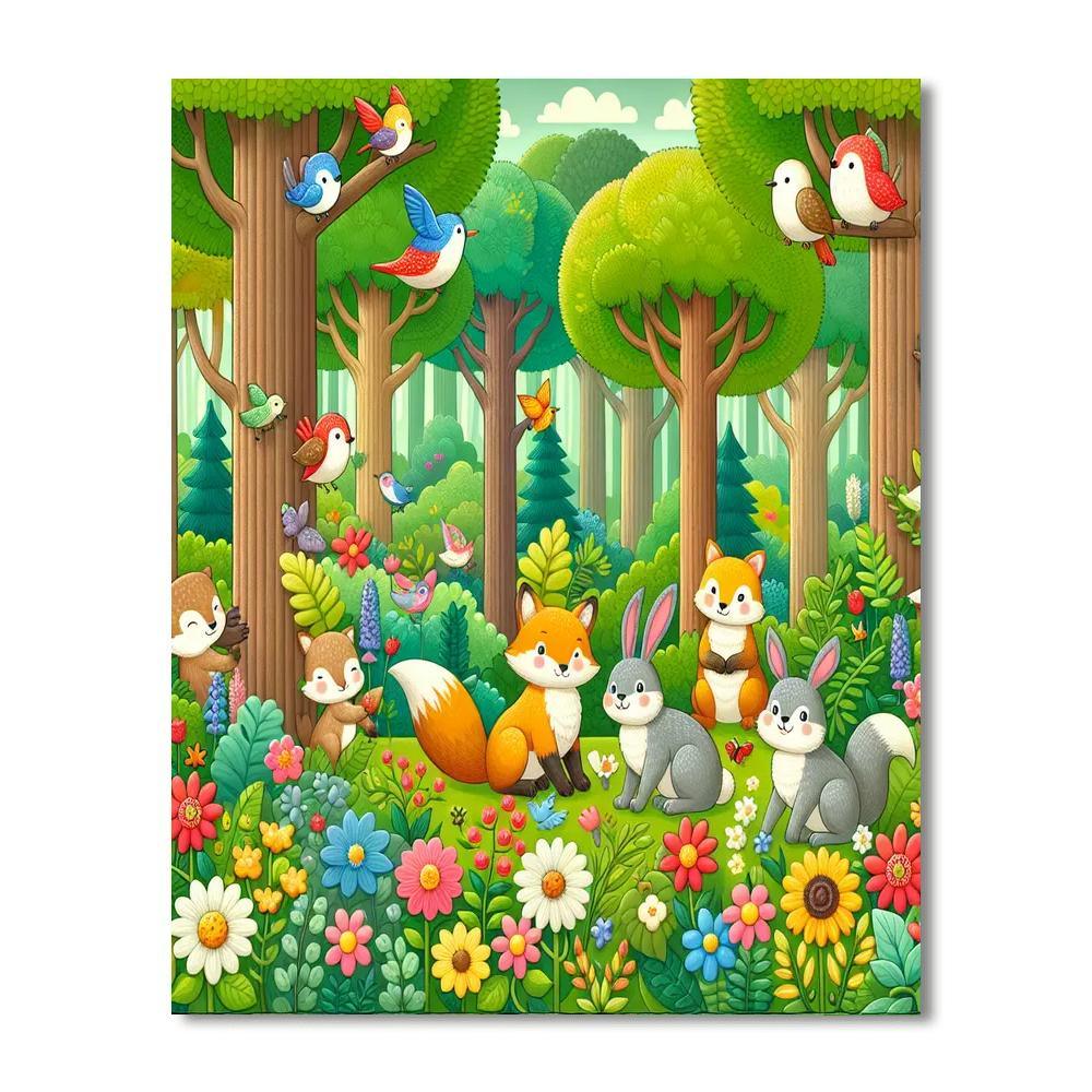 Whimsical Adventure In The Forest Painting Number Kit