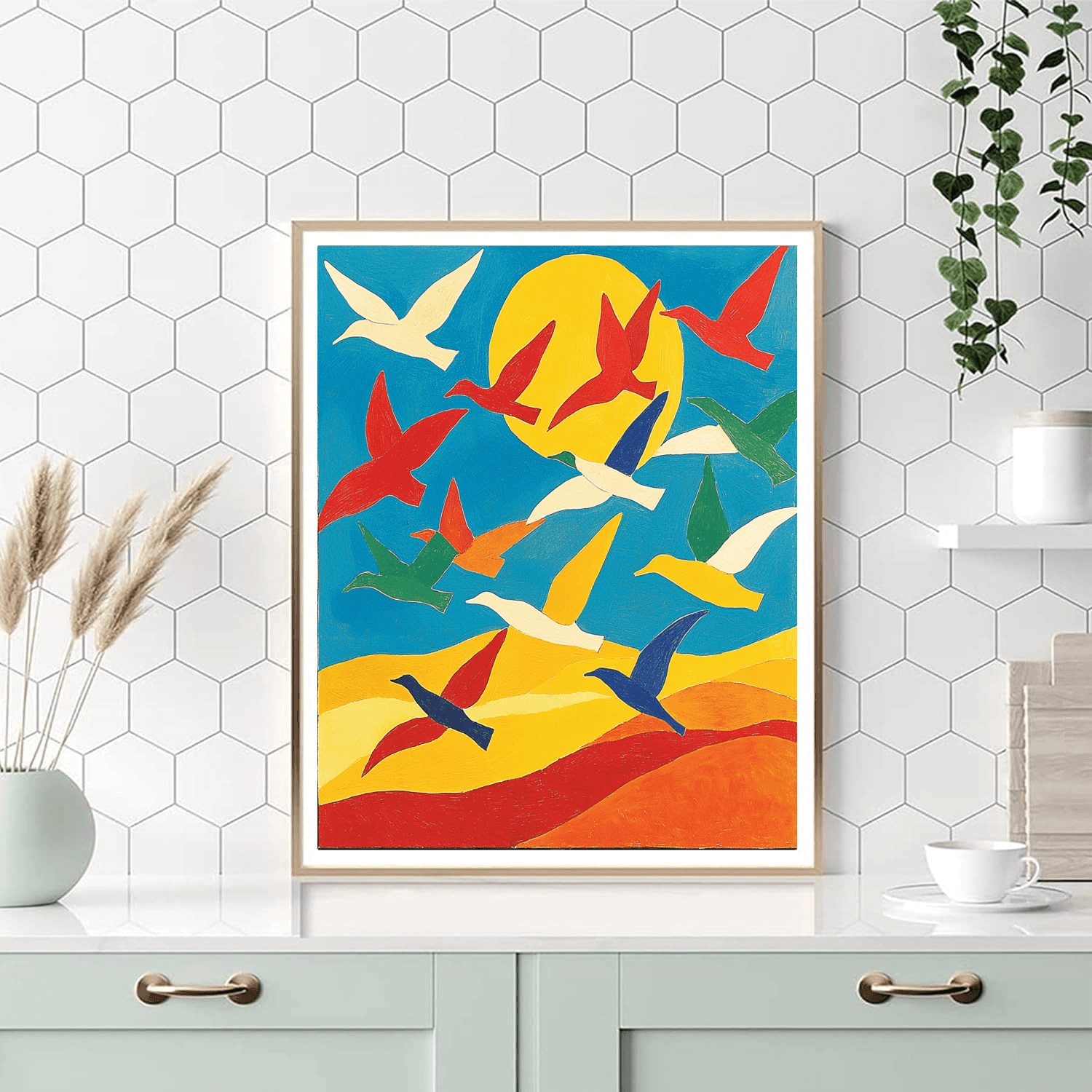 Henri Matisse Inspired Colorful Serenade Of Birds In Flight  Paint By Numbers