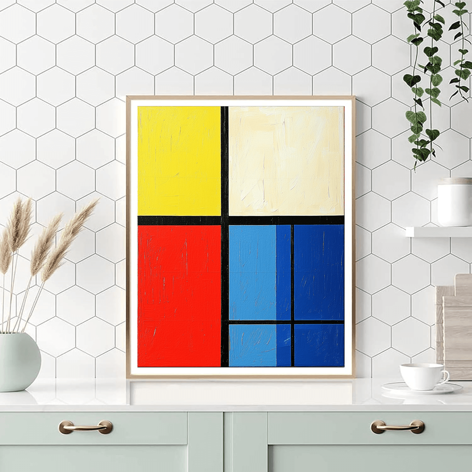 Mondrian Inspired Modern Geometrics  Numbered Painting Kits
