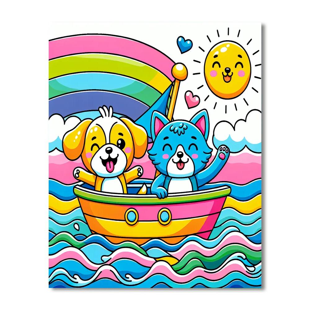 Sailing Adventure With Animal Friends Paint By Number