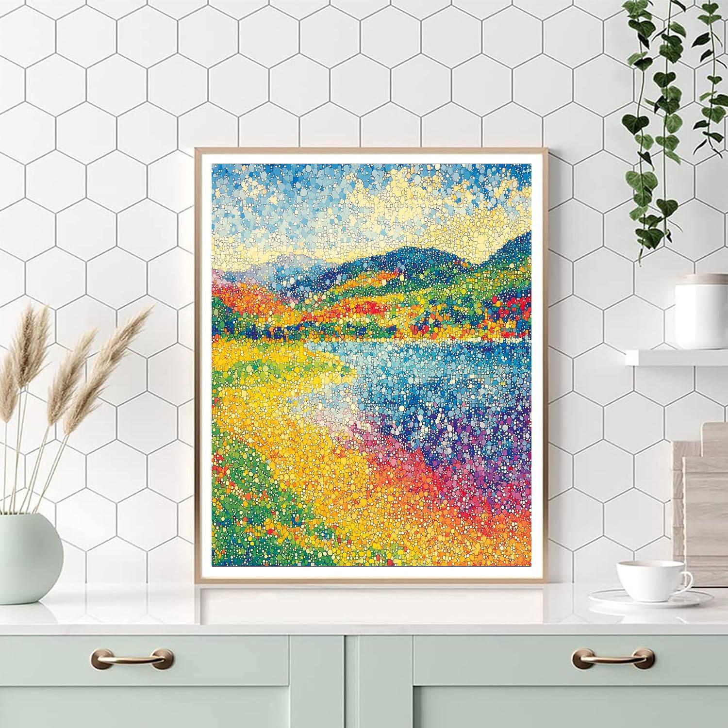 Georges Seurat Inspired Vibrant Mosaic  Paint By Numbers