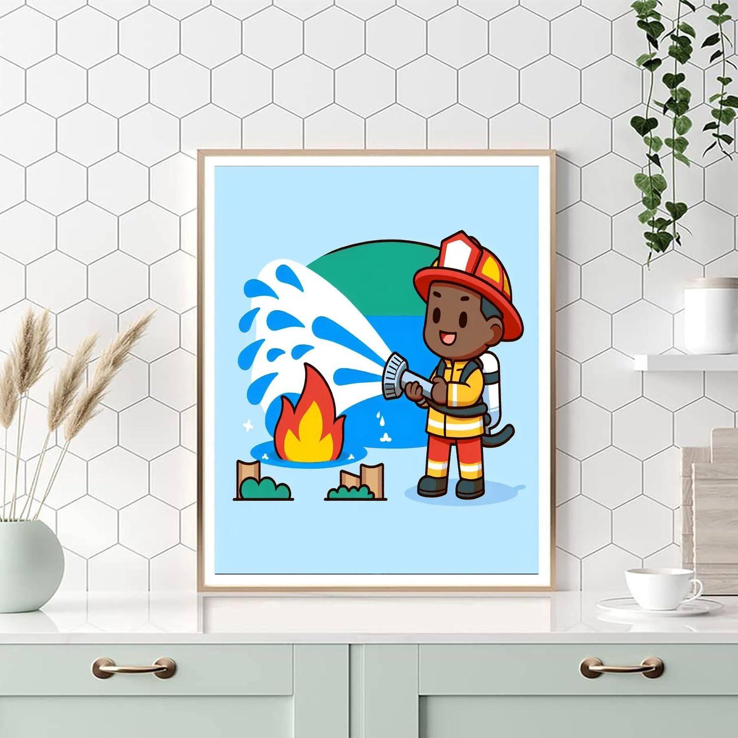 Heroic Firefighter Adventure Paint By Number
