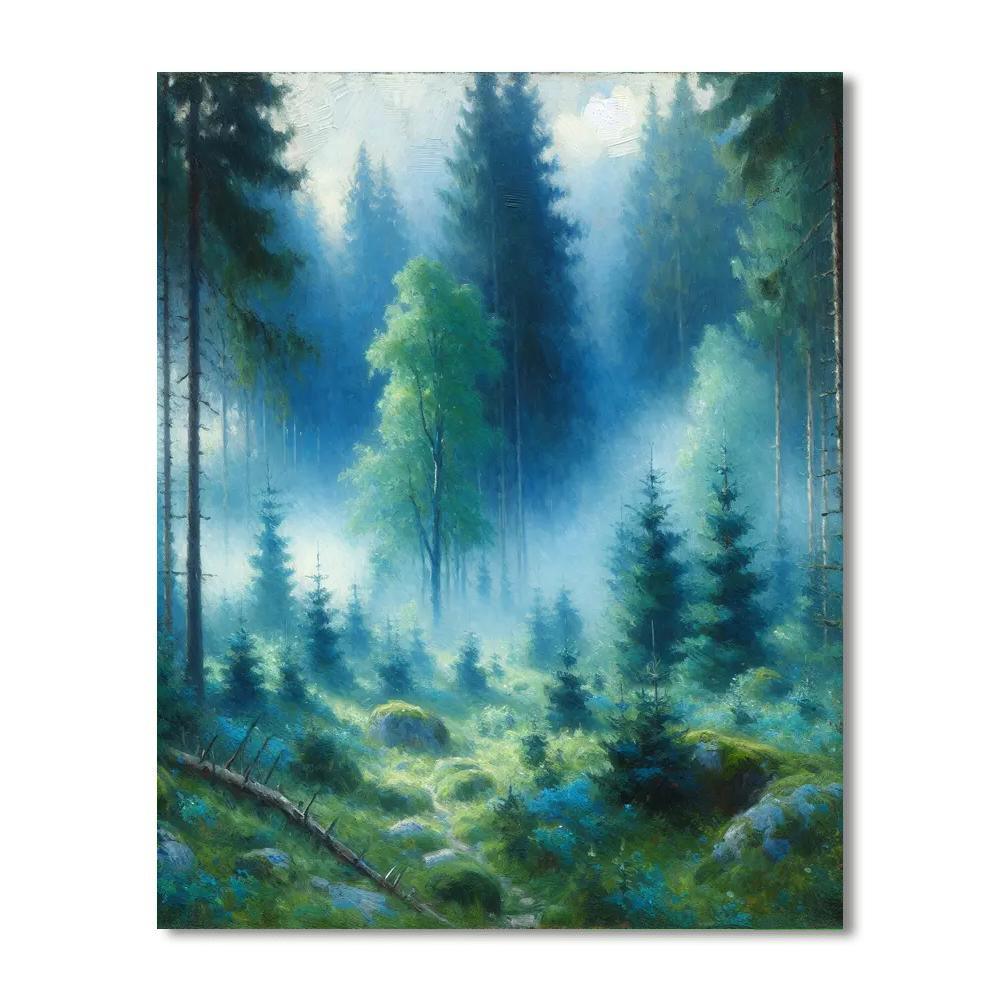 Azure Forest Mist Paint By Numbers Art