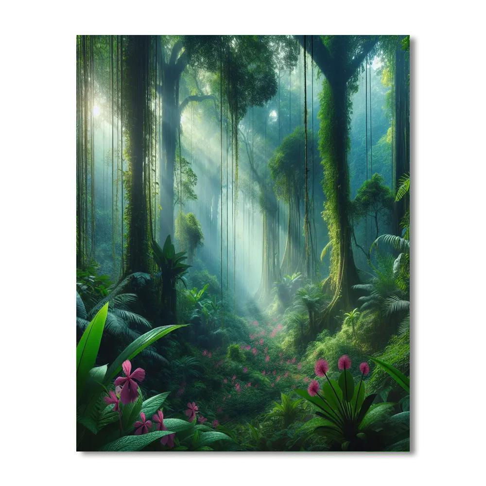 Verdant Rainforest Painting Number Kit