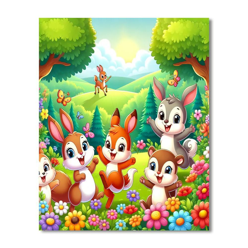 Friendly Forest Frolics Painting Number Kit
