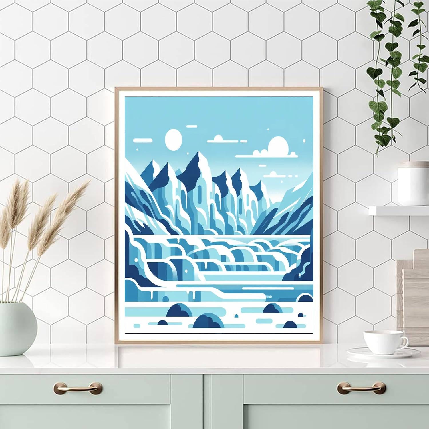 Glimmering Glaciers Painting By Numbers Kit