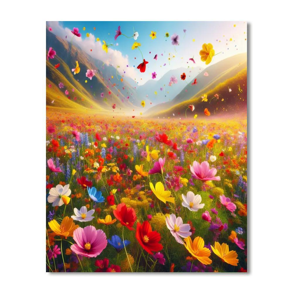 Floral Meadow Symphony DIY Paint By Numbers