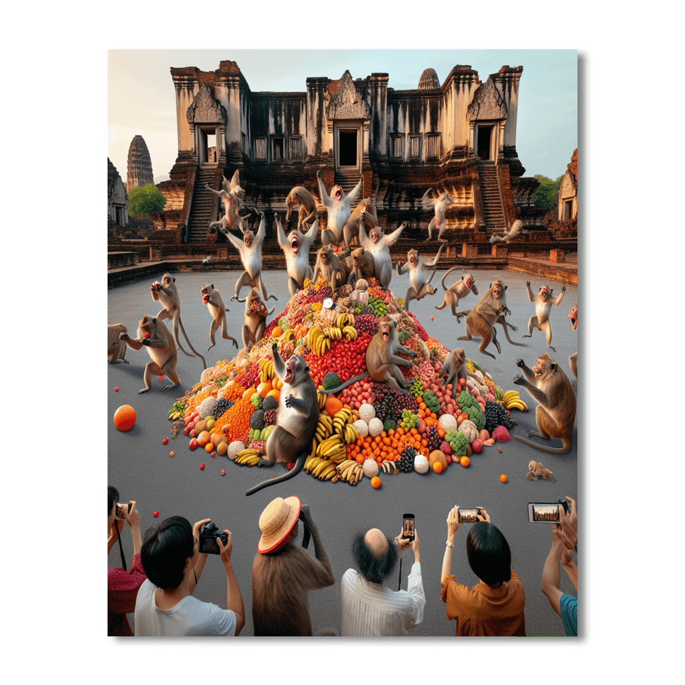 Lopburi Monkey Festival - Lopburi, Thailand Paint By Color