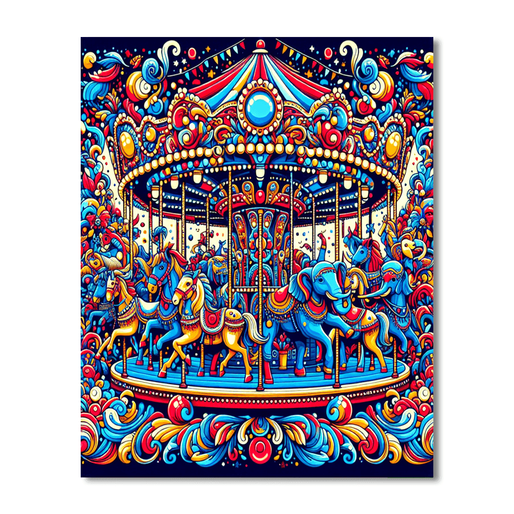 Joyful Carousel Ride Paint By Numbers Kits