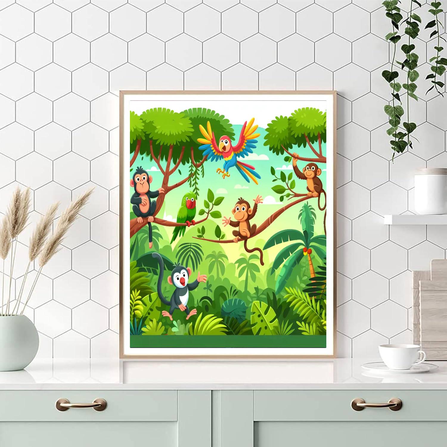 Jungle Acrobatics Fiesta Paint By Numbers Art