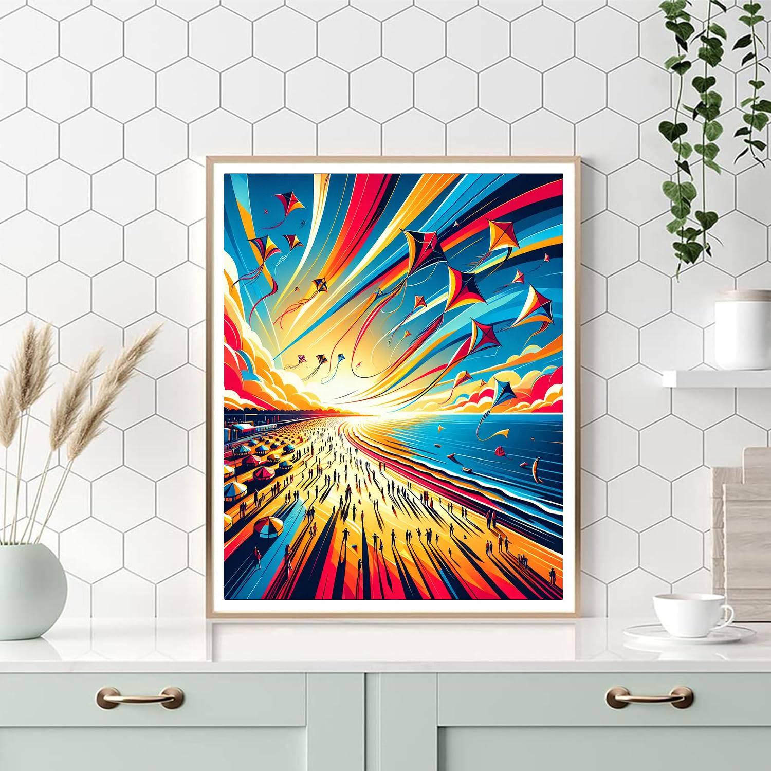 Seaside Kite Festival DIY Paint By Numbers