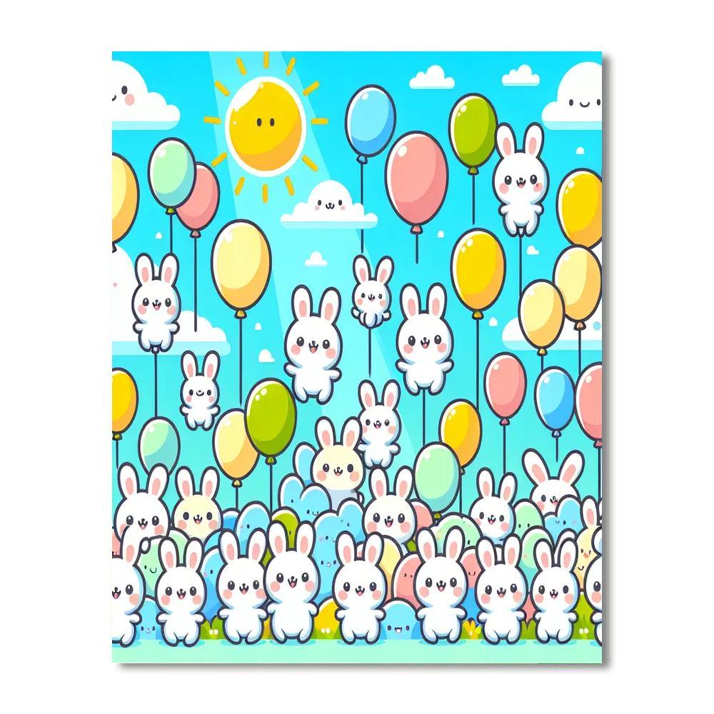Bunny's Balloon Adventure Painting Number Kit