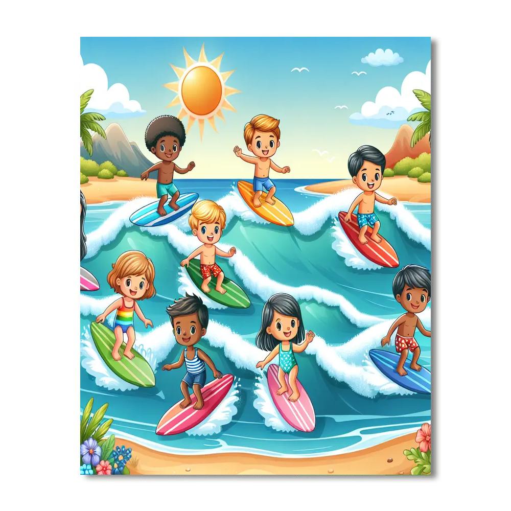Summer Surf Fun Painting Number Kit