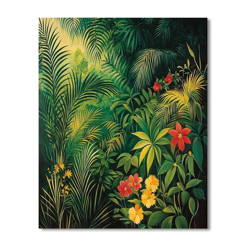 Henri Rousseau Inspired Botanical Dreamscape  Paint By Number