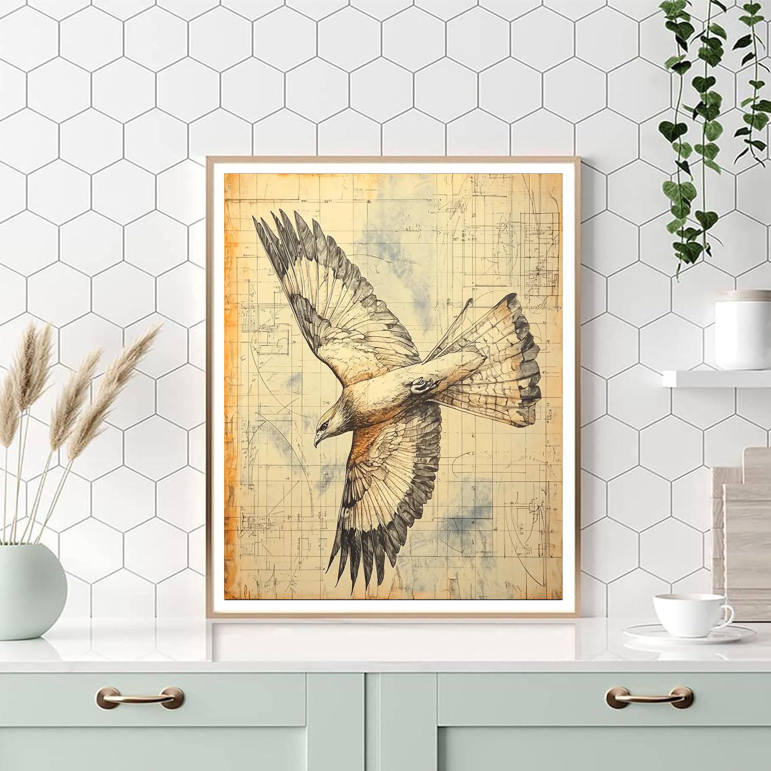 Leonardo Da Vinci Inspired Wings Of Elegance  Paint By Numbers Art