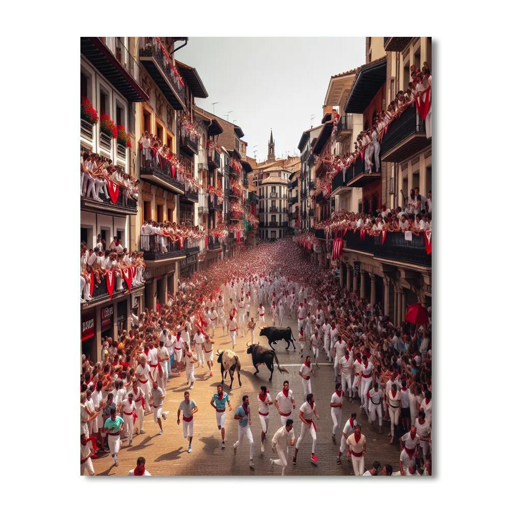 Feast Of San Fermín - Spain Painting By Numbers Kit