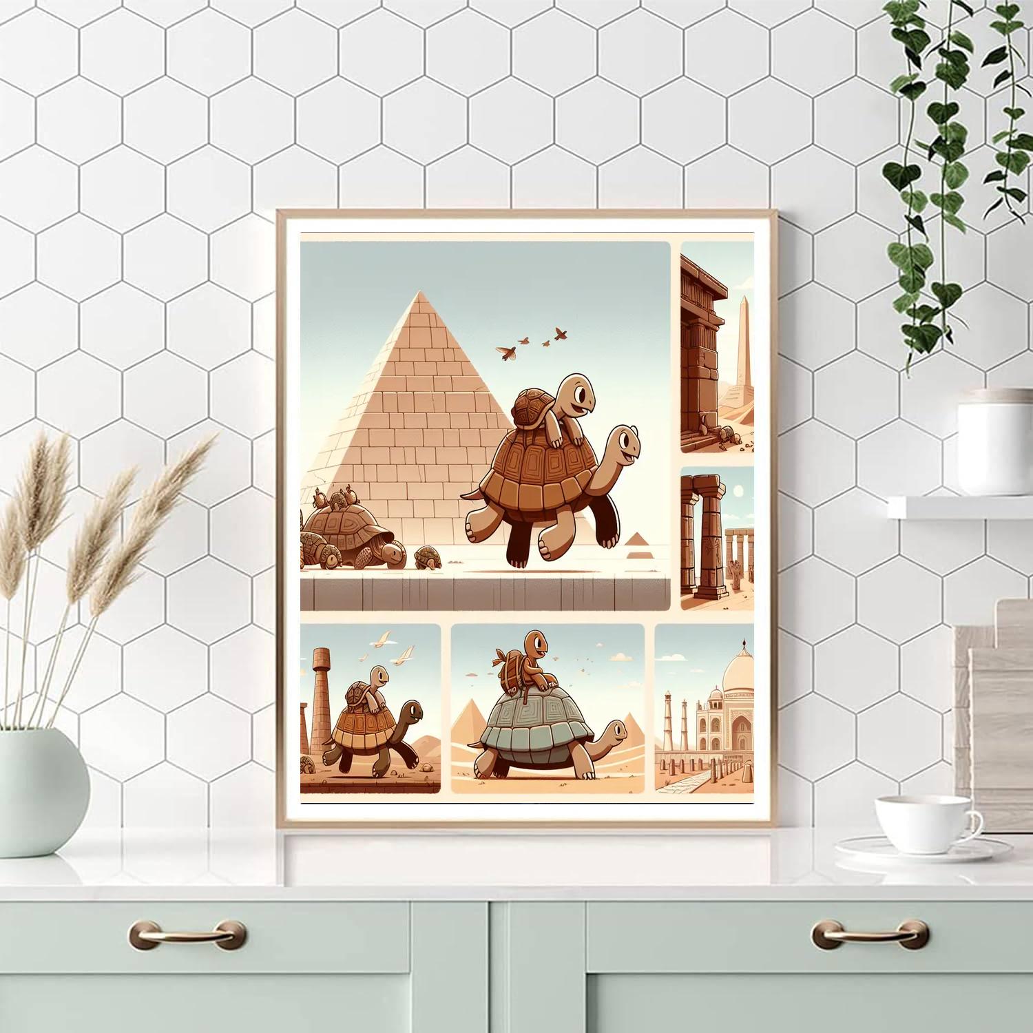 Timeless Tortoise Travels Number Painting