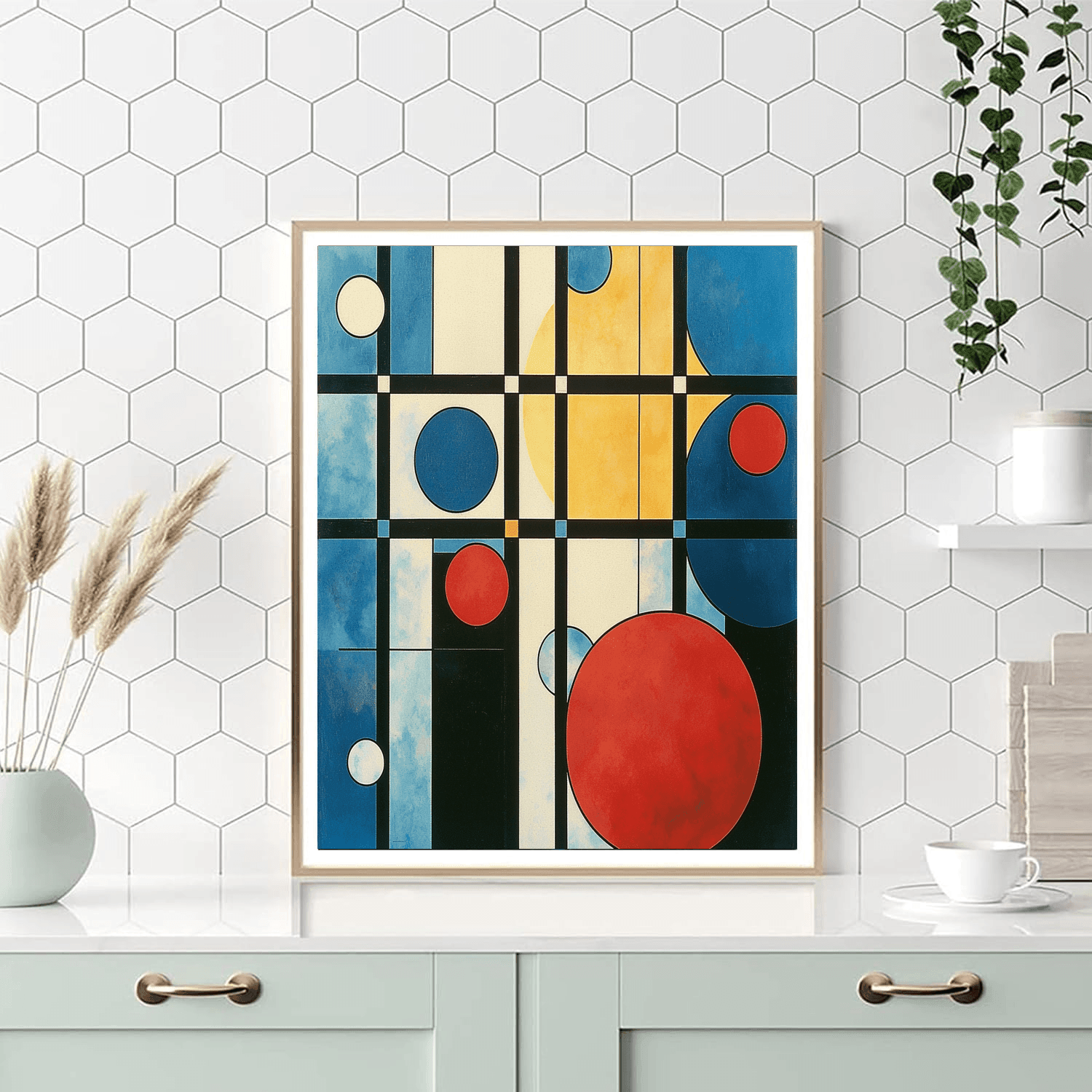 Piet Mondrian Inspired Cosmic Geometric Dance  Paint By Numbers Kits