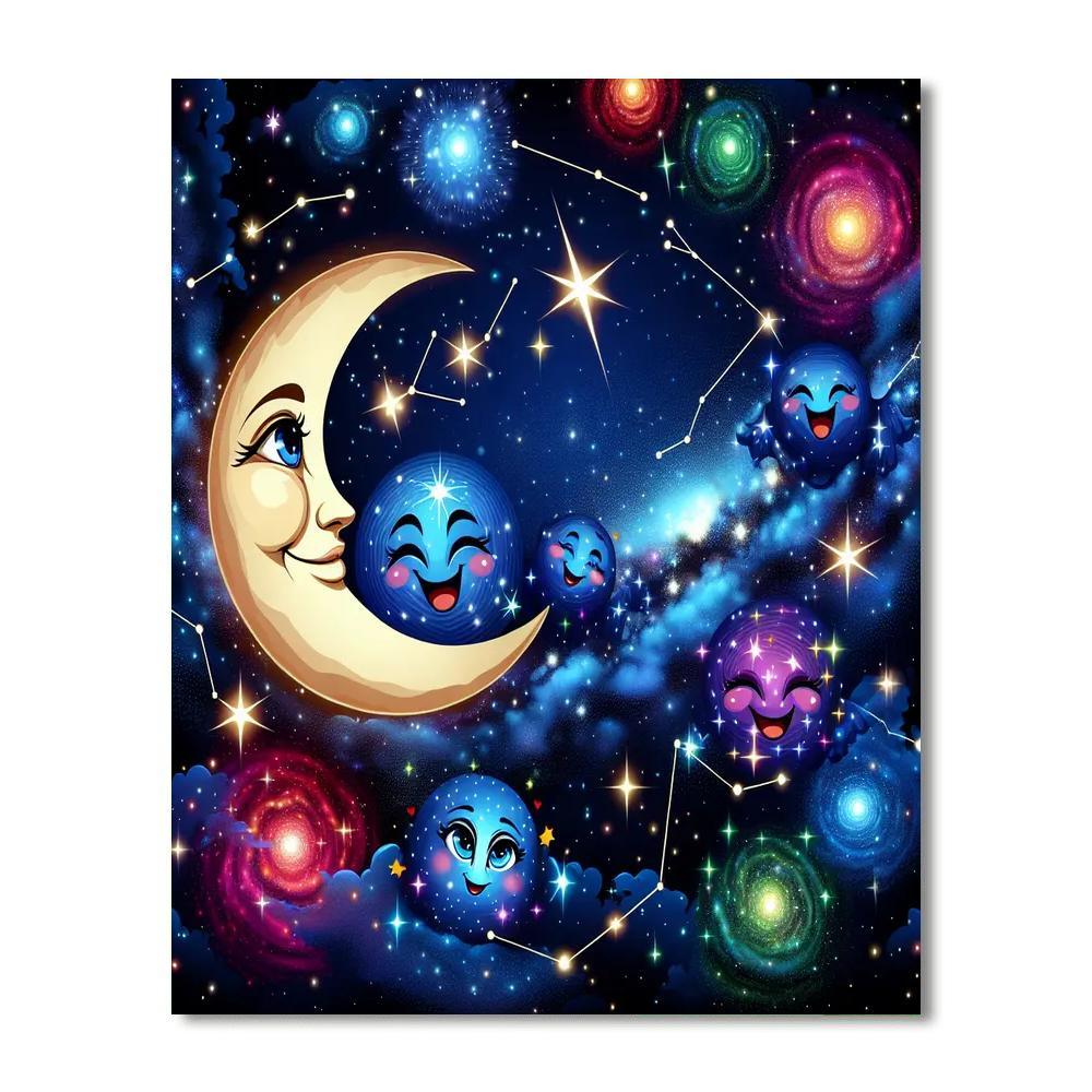 Starry Night Delight For Kids Numbered Painting Kits