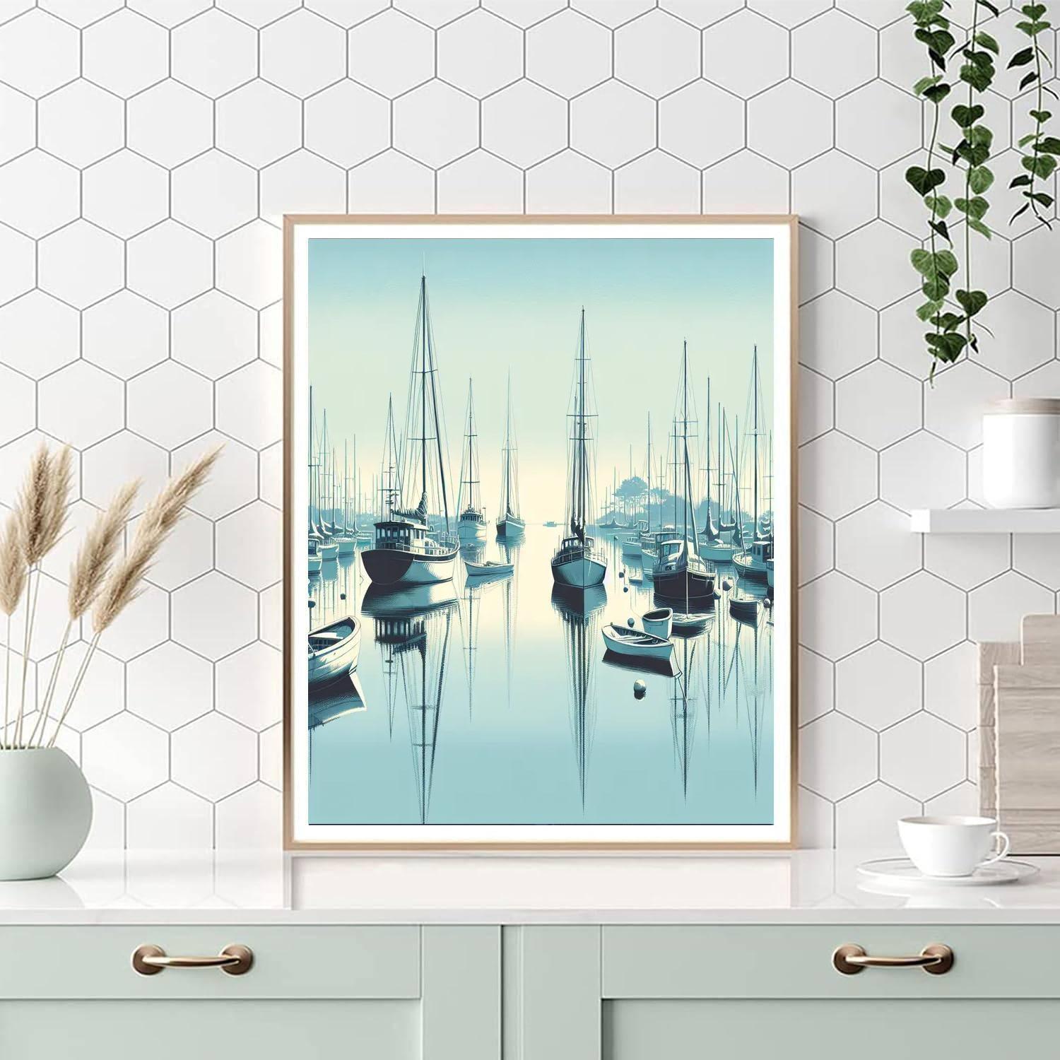 Tranquil Harbor View Paint By Number