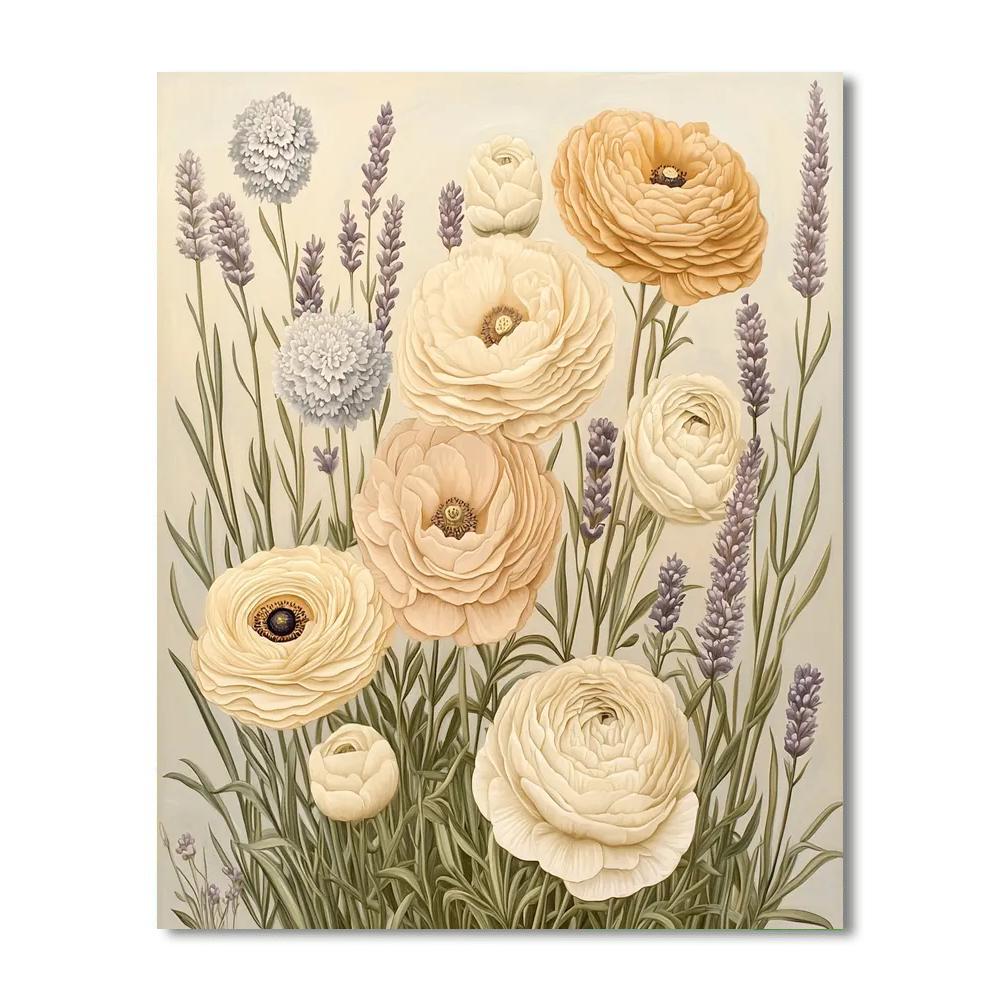 Leonardo Da Vinci Inspired Harmony In Petals  DIY Paint By Numbers