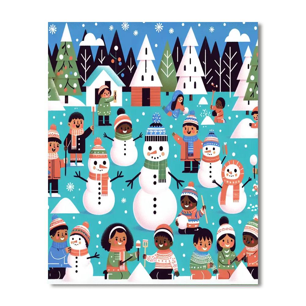 Magical Snow Day Paint By Numbers Art
