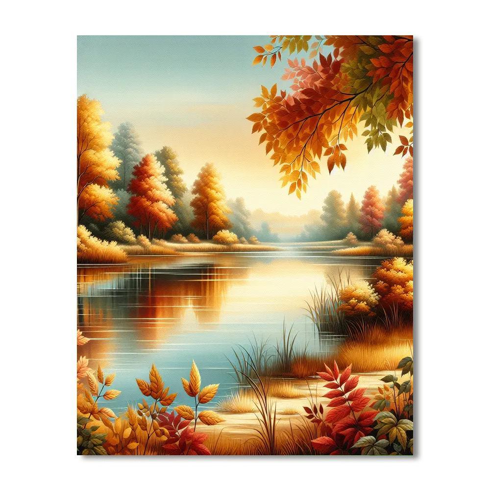Charming Autumn Reflection Paint By Numbers Art